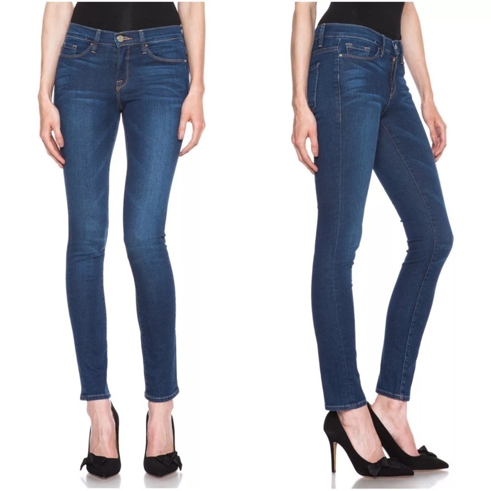 Frame Le Skinny de Jeanne Colorado Road Wash Low Rise Jeans size 25